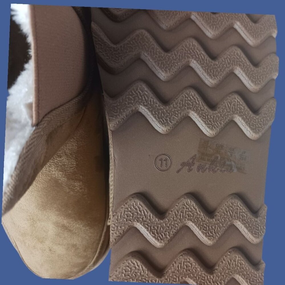 Ankis Womens Platform Ankle Boots With suede  Slip-On Style Chestnut Sz 11 - Picture 8 of 14